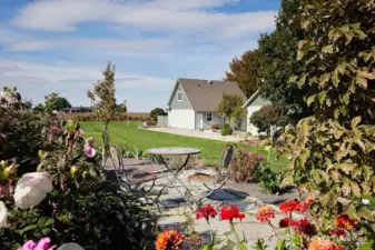 Seating area with flowers