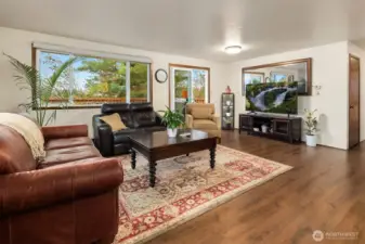 Large windows bring in wonderful morning light.