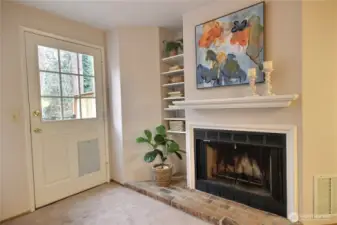 The cozy fireplace is wonderful for the winter evenings.