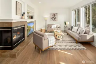 Gas fireplace for those brisk winter days