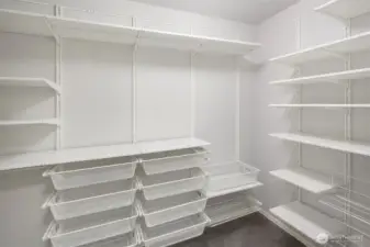 Built-in closet systems throughout