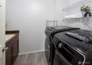 Convenient upstairs laundry/utility room
