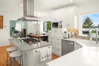 The layout has a wonderful flow that takes full advantage of the western views.