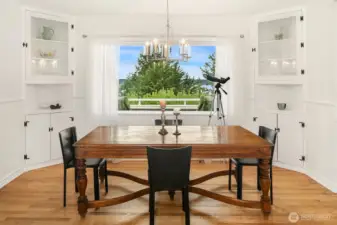 Built in 1939, the home has so many wonderful built-in cabinets and shelves to display and store your art and keepsakes.