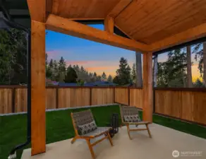 Covered patio for outdoor enjoyment