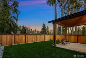 Irrigated flat backyard