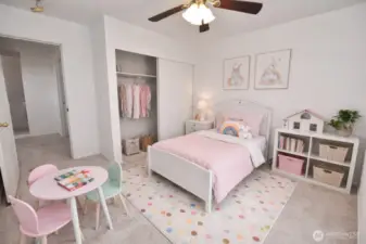 Virtually staged bedroom