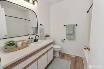 Virtually staged guest bathroom