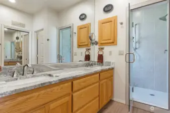 Private three-quarter bath for the primary and an incredible walk in closet!