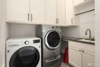Laundry room on Floor 2 where all of the dirty laundry ends up and where the clean laundry is stored.  Makes sense right?!  Lots of room which makes this task nearly fun!!