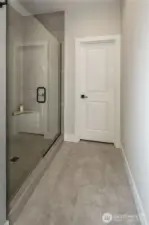 Large walk in shower.