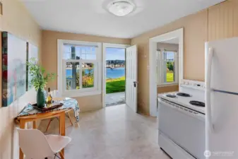 Second unit downstairs has waterfront entrance