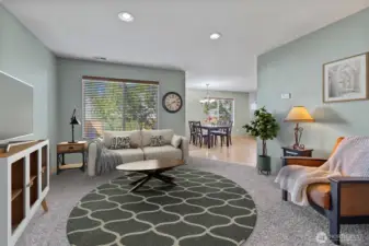Virtually stage family room
