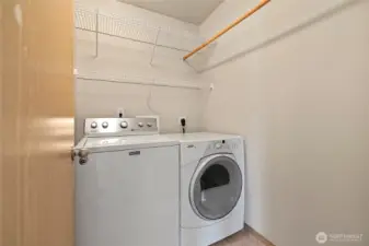 Laundry space conveniently located upstairs near all bedrooms.