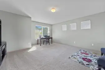 Extra spacious primary suite with workspace