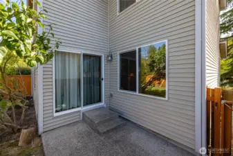 Patio off the kitchen for easy grilling