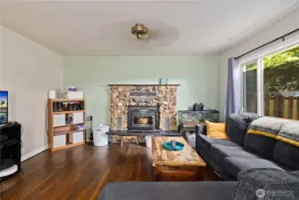 Cozy & inviting living room. Recently refreshed interior paint.