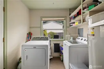 Bright & light filled utility room.Fresh paint.