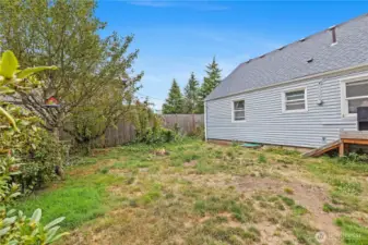 Fully Fenced. Large lot. Mature trees offer privacy.