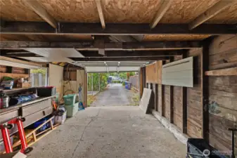 Generously sized garage. Ready for your workshop, storage, or parking your vehicle.