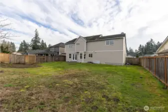 Rear view of the large back yard