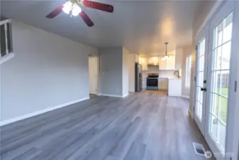 Family room looking toward the kitchen