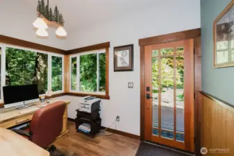 Office opens to deck