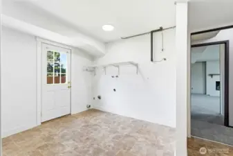 Laundry room + backyard door