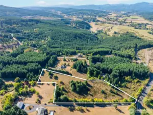 Facing south. Property lines are approximate.