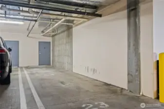 2 parking spaces and storage unit in secured garage