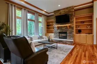 Living area with gas fireplace