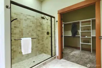 Shower in primary bathroom