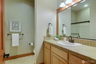 Full bathroom on lower level