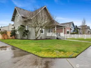 The good sized corner lot.