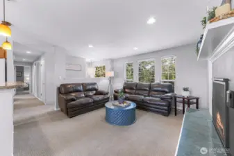 As you enter the main level of the home you are welcomed by an open floor plan for living, dining and kitchen.