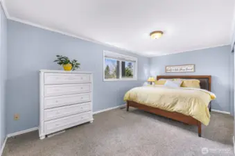Primary bedroom, lots of space and tons of natural light