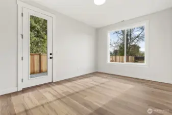 ADU entry, living room and kitchenette