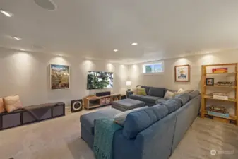Huge rec room on the lower level - that sectional is big enough to fit the whole gang