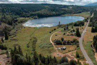 Home site with Crocker Lake and the driveway in the background