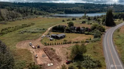 Home site with Crocker Lake and the driveway in the background