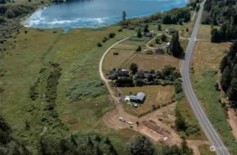 Home site with Crocker Lake and the driveway in the background