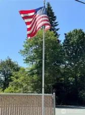 You will always see the flag pole to be able to identify the driveway