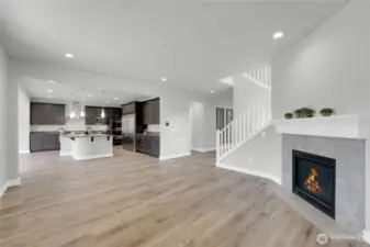 Looking through the Great Room, into the kitchen.