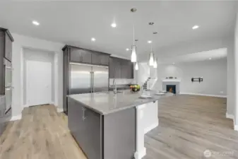 Pantry and extra storage closet on both sides of the garage entrance.