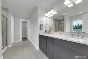 Sumptuous primary bath.