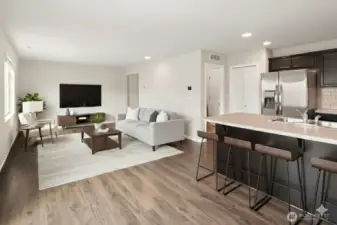 Virtually Staged photo of living area.