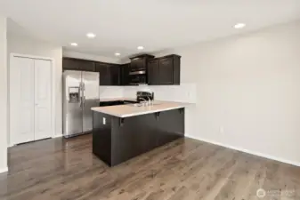 Open kitchen area where you can entertain and still be part pf the gathering.
