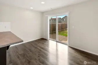 Space for a dining table to seat 8
