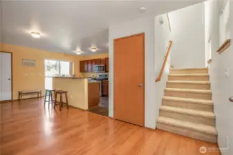 Laminate floors downstairs.