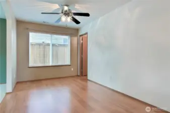 Dedicated dining space adjacent to the kitchen.